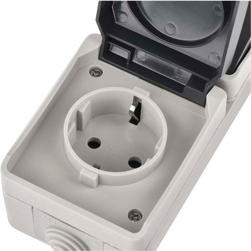 Вимикач + розетка EMOS 16A/250V Grey/Black (A1396.4) Вид монтажу зовнішній