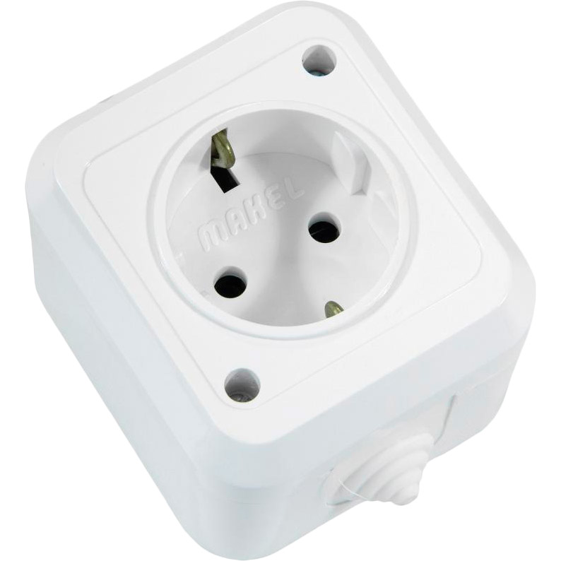 

Розетка MAKEL Nemliyer с заземлением White (18308), Розетка з заземленням (IP 20) (18308)