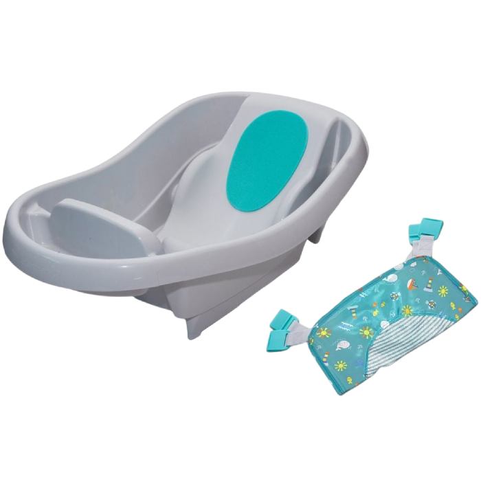 Ванночка INGENUITY 3 в 1 Summer by Comfy Clean Grey (19787) Додатково вбудована анатомічна гірка