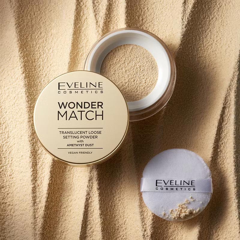 Пудра з аметистовим пилом Eveline Wonder Match Transculent Loose Setting Powder 6г (5903416048350) Область застосування обличчя