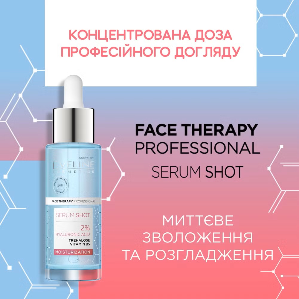 Зволожуюча сироватка для обличчя Eveline Cosmetics Face Therapy Professional з 2% гіалуроновою кислотою 30 мл (5903416039570) Тип сироватки та олії