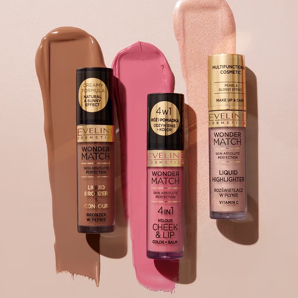 Обзор Жидкие румяна EVELINE WONDER MATCH VELOUR CHEEK&LIP № 02 4,5 мл (5903416048596)