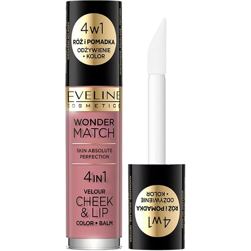 Жидкие румяна EVELINE WONDER MATCH VELOUR CHEEK&LIP № 02 4,5 мл (5903416048596)