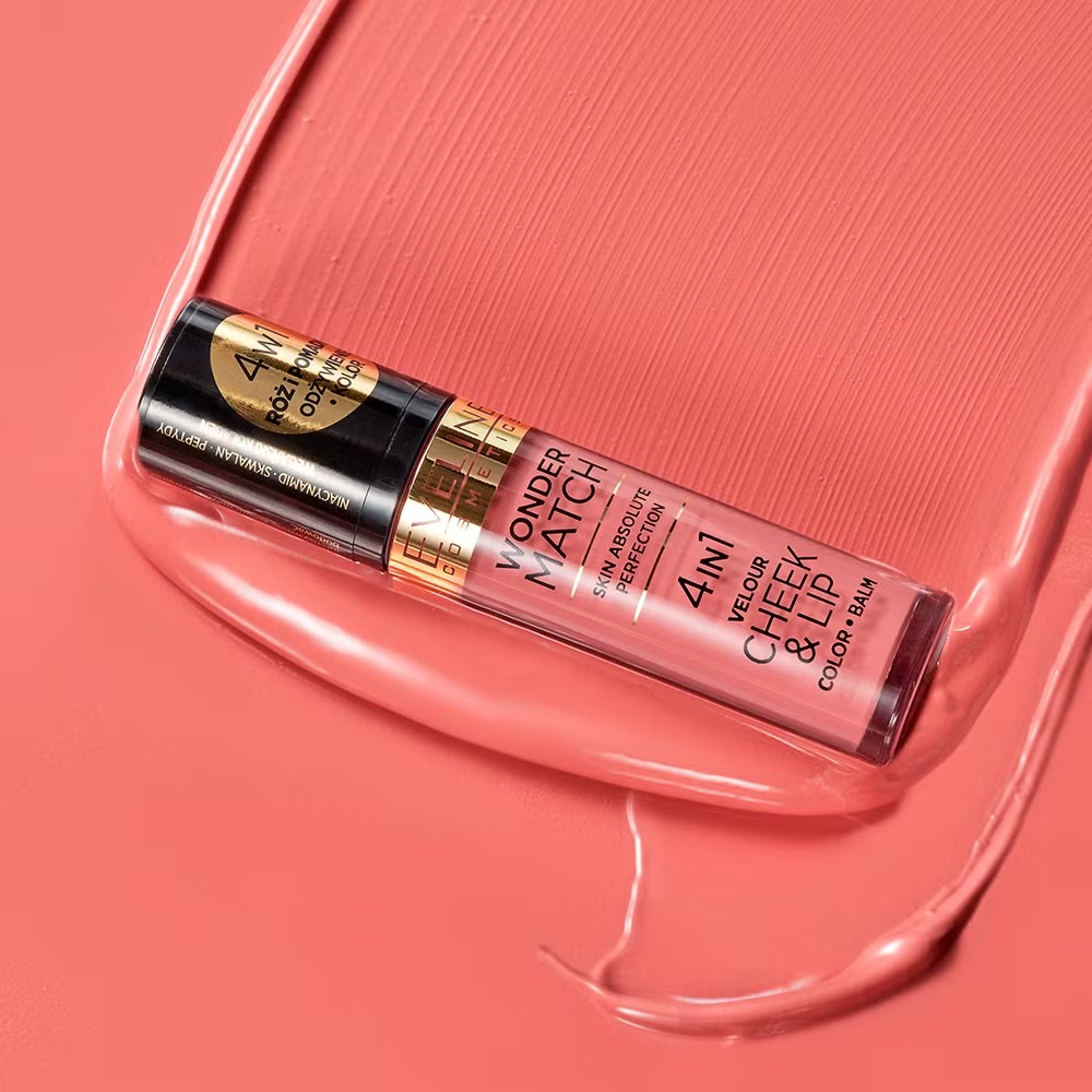 Изображение Жидкие румяна EVELINE WONDER MATCH VELOUR CHEEK&LIP № 03 4,5 мл (5903416048602)