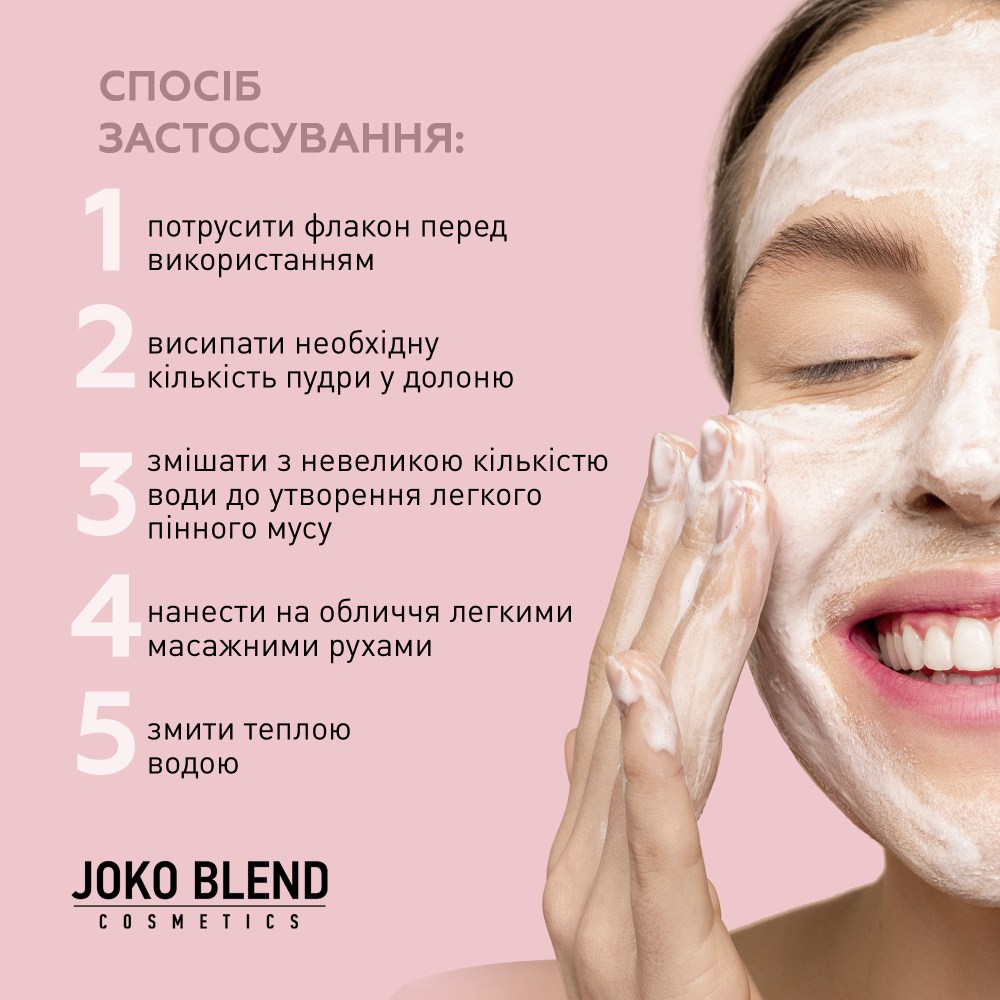 Мягкая энзимная пудра для умывания JOKO BLEND 70 г (289377) Область применения лицо