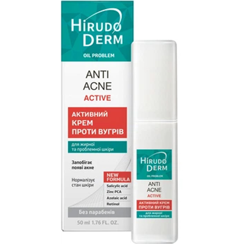 Крем БІОКОН Hirudo Derm Oil Problem Anti-Acne Астіve 50мл (4820008318596)