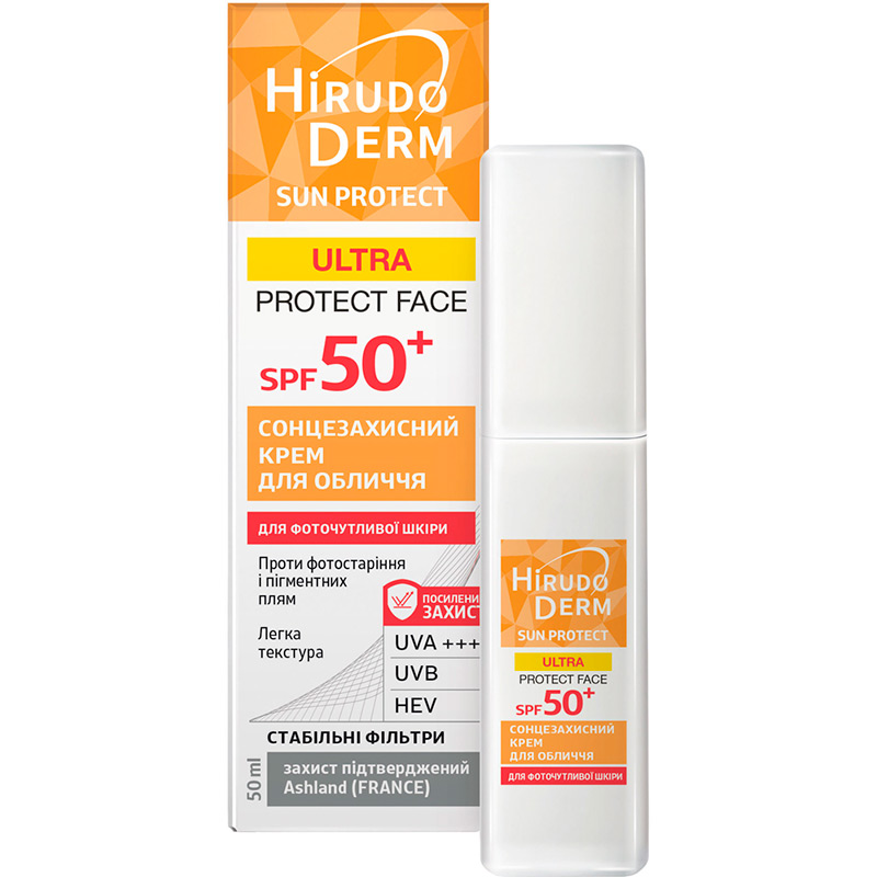 Солнцезащитный крем для лица HIRUDO DERM Hirudo Derm Sun Protect Ultra Protect Face SPF50+ 50 мл (4820160038547)