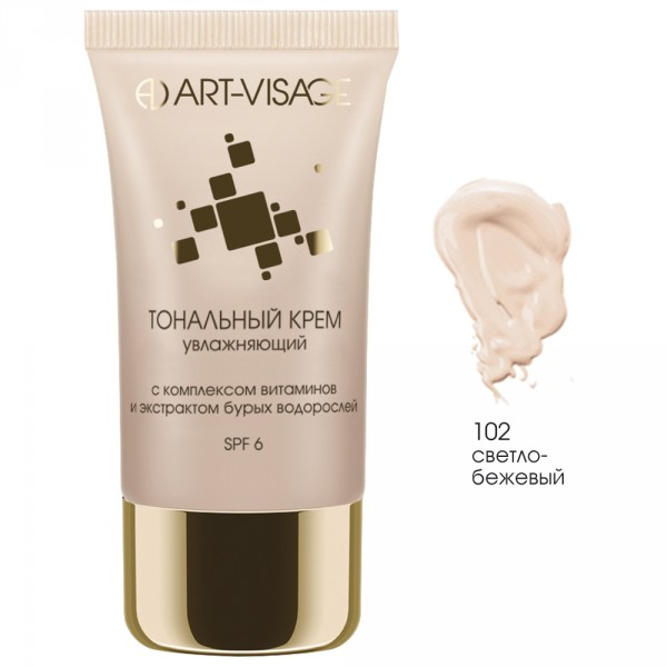 

Тональный крем ART VISAGE Увлажняющий 102 светло-бежевый 25 мл (4690327043314), Тональний крем зволожуючий 102 світло-бежевий