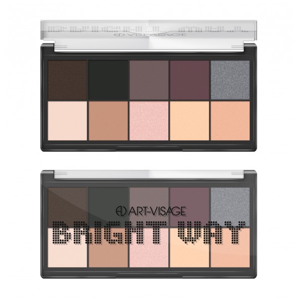 

Палетка теней ART VISAGE Bright Way 91 монохром 26 г (4690327078354), Палетка тіней BRIGHT WAY 91