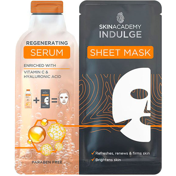 

Сыворотка И Маска для лица Skin Academy Indulge Regenerating 25 мл (5031413912814), Сироватка & Маска д/обличчя Indulge Regenerating