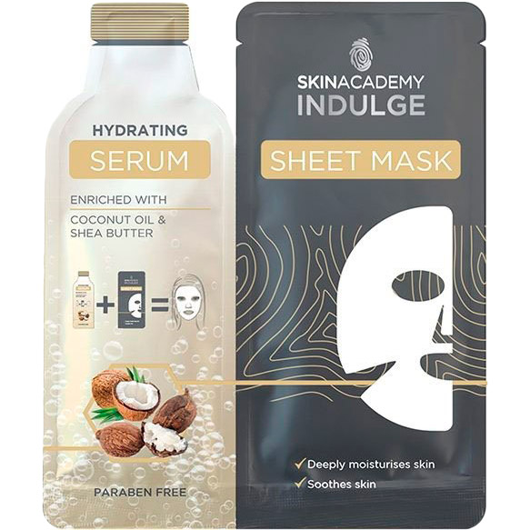 

Сыворотка И Маска для лица Skin Academy Indulge Hydrating 25 мл (5031413912784), Сироватка & Маска д/обличчя Indulge Hydrating