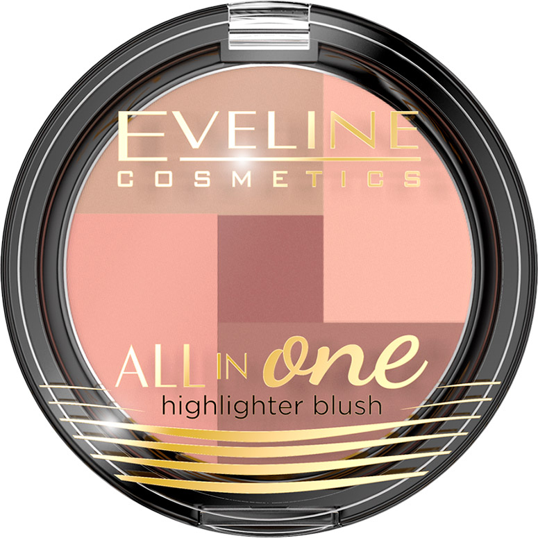 

Румяна-мозаика EVELINE COSMETICS All in One №01 6.5 г (5901761936407), Румяна багатокольорні палітра №1серії ALL IN ONE