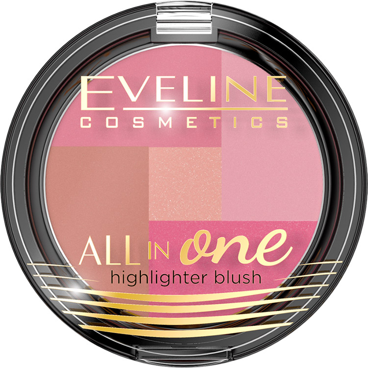 

Румяна-мозаика EVELINE COSMETICS All in One №02 6.5 г (5901761936414), Румяна багатокольорні палітра №2 серії ALL IN ONE
