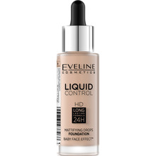 Рідка тональна основа EVELINE COSMETICS Liquid Control №030 Sand Beige 32 мл (5901761937268)