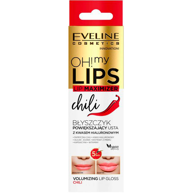 

Блеск для губ EVELINE COSMETICS Oh! My Lips- Lip Maximizer Чили 4.5 мл (5903416001904), OH! MY LIPS – LIP MAXIMIZER БЛИСК