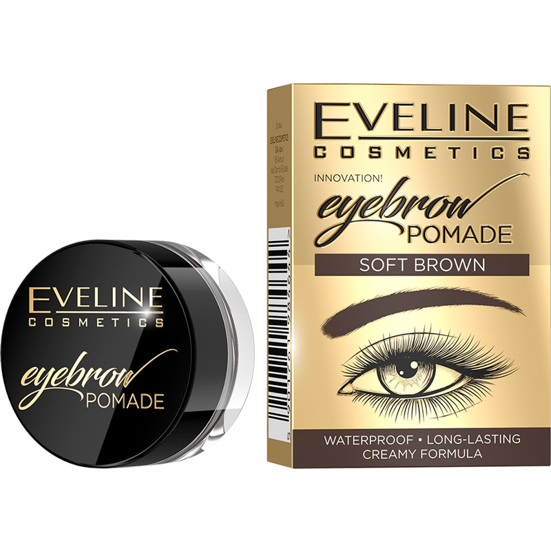

Помада для бровей Eveline Soft Brown Eyebrow Pomade 4.5 мл (5901761984644), ПОМАДА ДЛЯ БРІВ - SOFT BROWN серії EYEBROW POMADE
