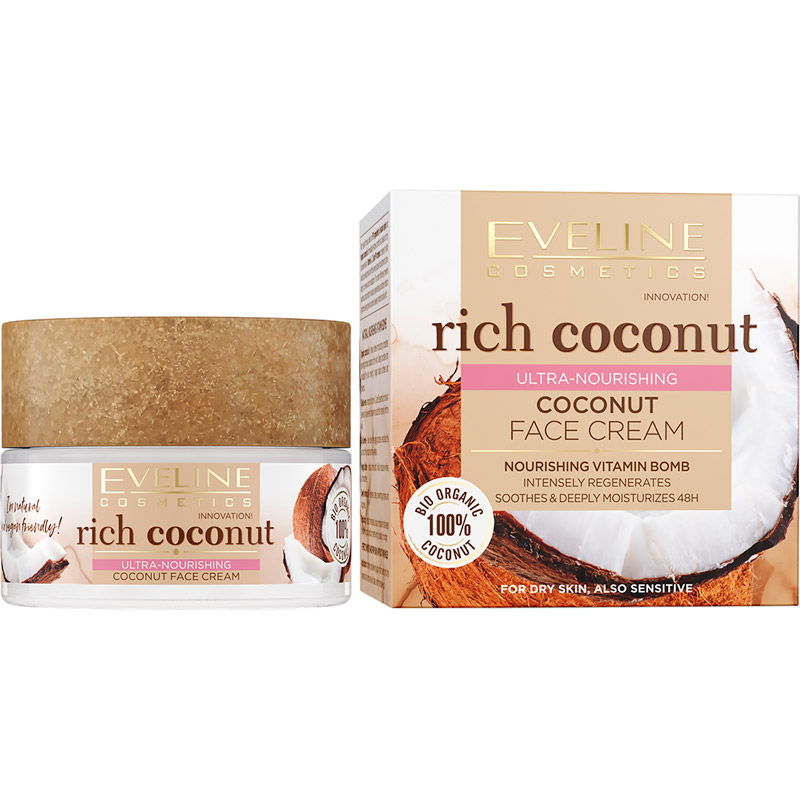 

Крем для лица Eveline Rich Coconut 50 мл (5903416030249), Мультипоживний кокосовий