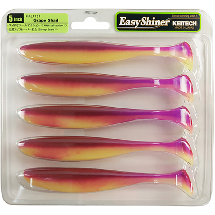 Фото Силикон KEITECH Easy Shiner 5" PAL#12 Grape Shad 5 шт (1551.09.88)