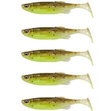 Набір силіконових приманок SAVAGE GEAR Fat Minnow T-Tail 105 мм 11 г Green Pearl Yellow 5 шт (76995)