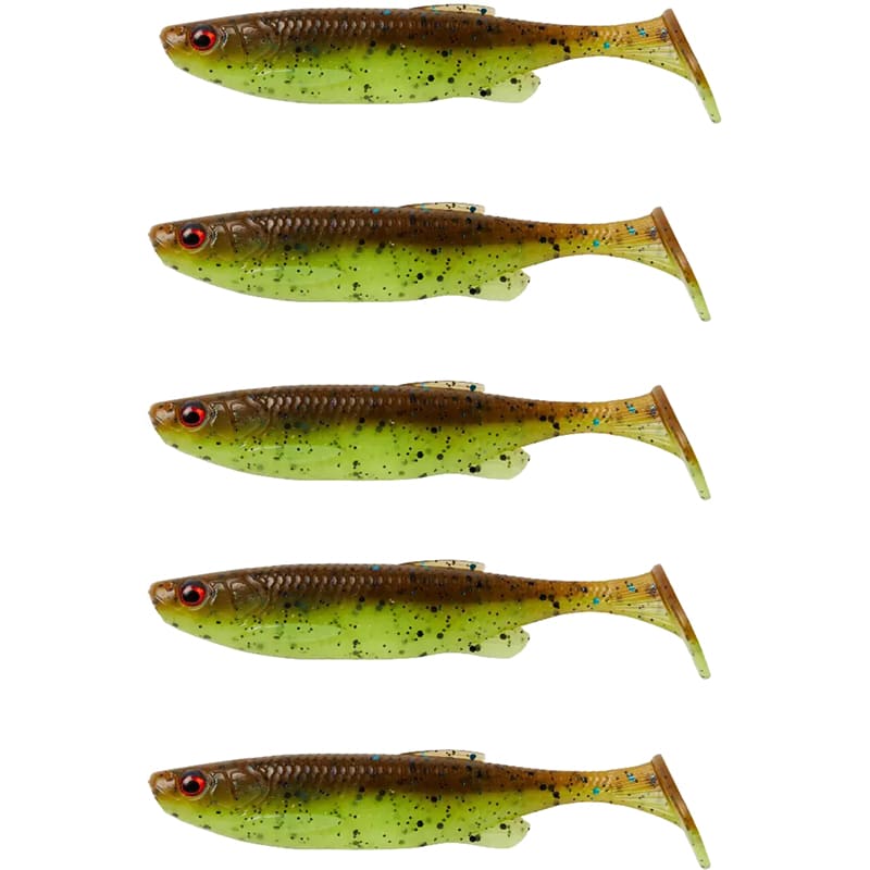 Набор силиконовых приманок SAVAGE GEAR Fat Minnow T-Tail 105 мм Chartreuse Pumpkin 5 шт (1854.43.20)