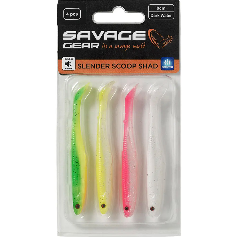 Силікон SAVAGE GEAR Slender Scoop Shad 150мм 17.0g Dark Water Mix 4 шт (76756) Тип силіконової приманки віброхвіст