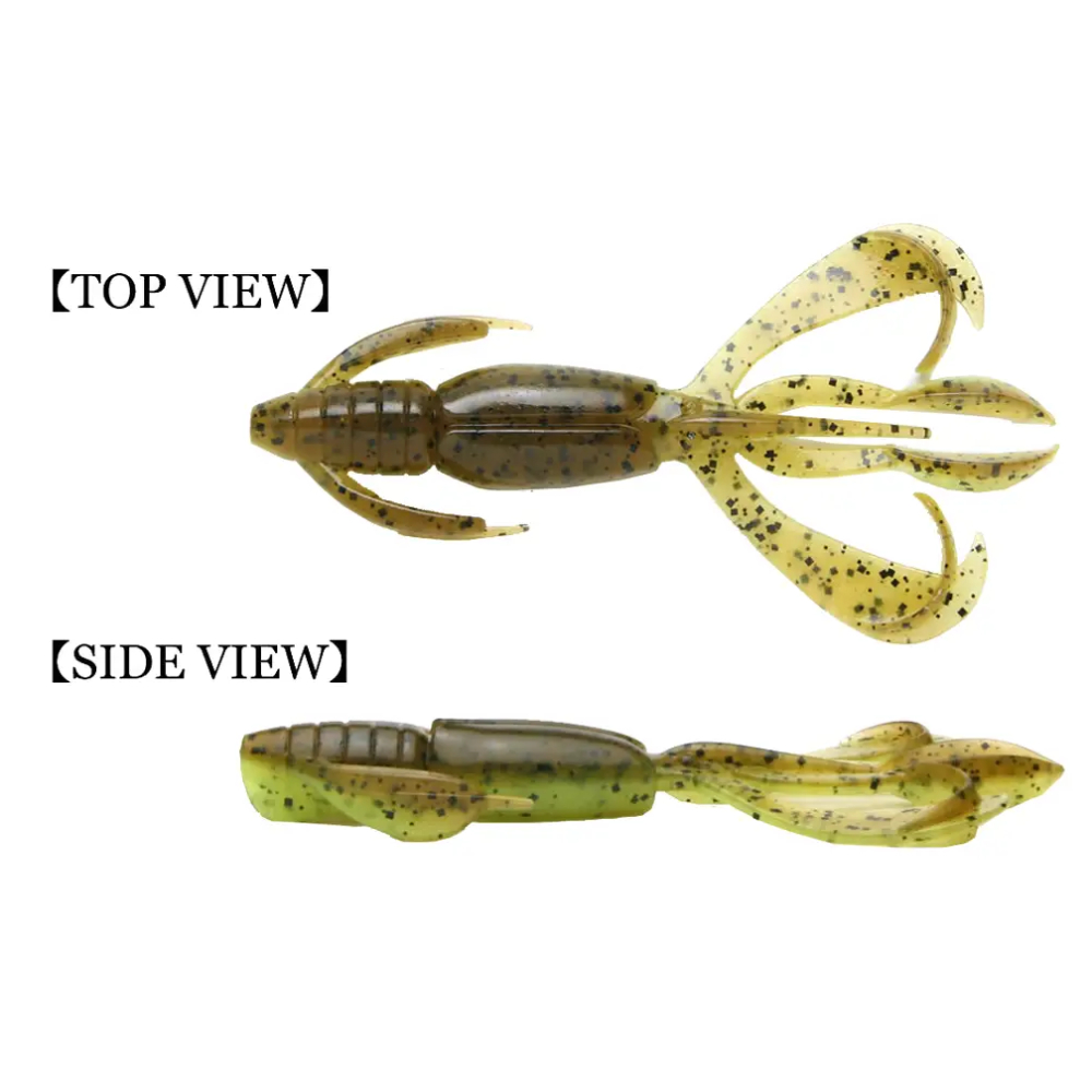 Фото Силикон KEITECH Crazy Flapper 3.6" #438 Green Pumpkin Fire 7 шт (4560262586491)