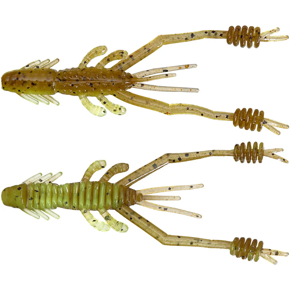 Набор силиконовых приманок REINS Ring Shrimp 2" 9шт B08 Green Pumpkin Chart Melon (4571370228715)