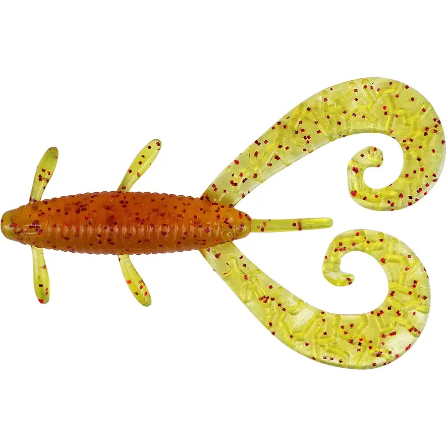 Набор силиконовых приманок REINS G-Tail Twin 76 мм 566 Motor Oil Red Flake 8 шт (4571370252499)