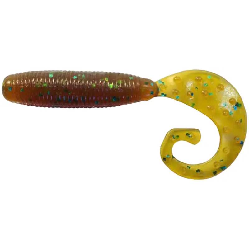 Силікон REINS Fat G-Tail Grub 3" 565 Motor Oil Green Flake 12 шт (4571370207796)