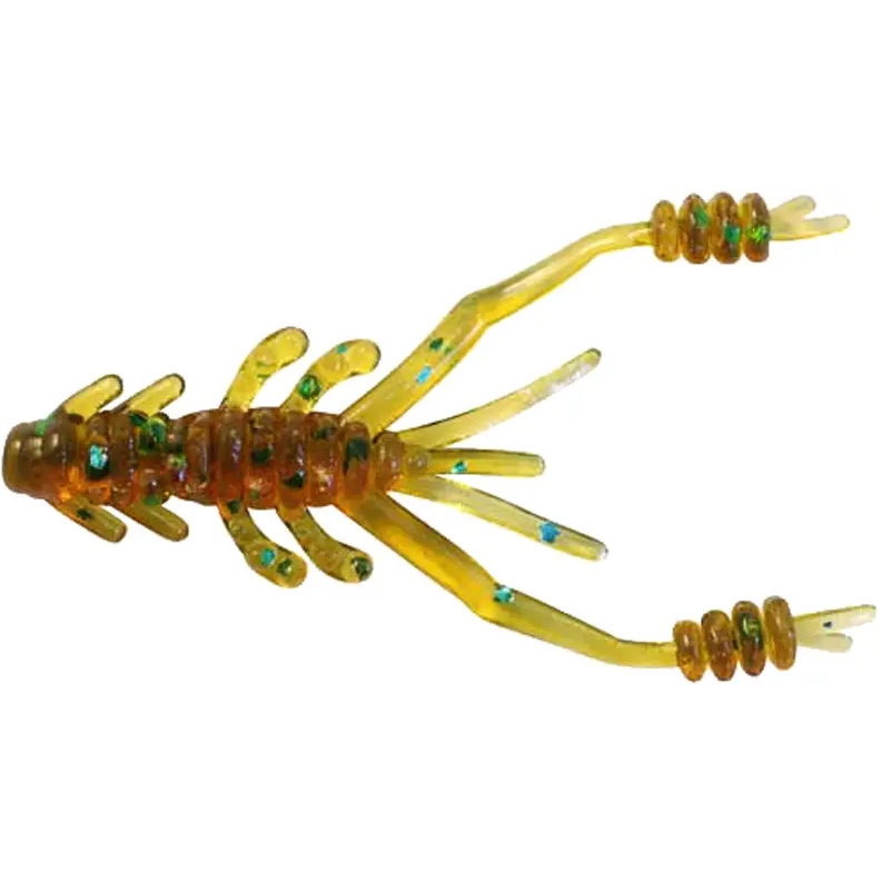 Набір силіконових приманок REINS Ring Shrimp 50 мм 565 Motor Oil Green Flake 12 шт.