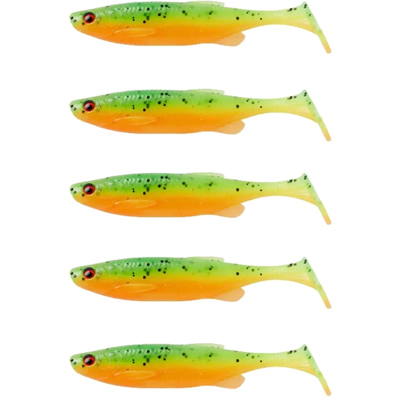 Набор силиконовых приманок SAVAGE GEAR Fat Minnow T-Tail 75 мм Firecracker 5 шт (76984)