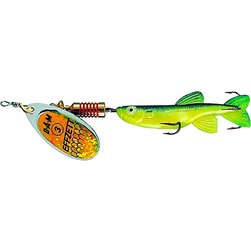 

Блесна-вертушка DAM Effzett Minnow Spinner 7 г Yellow/Black, Блешня-обертова Effzett MINNOW