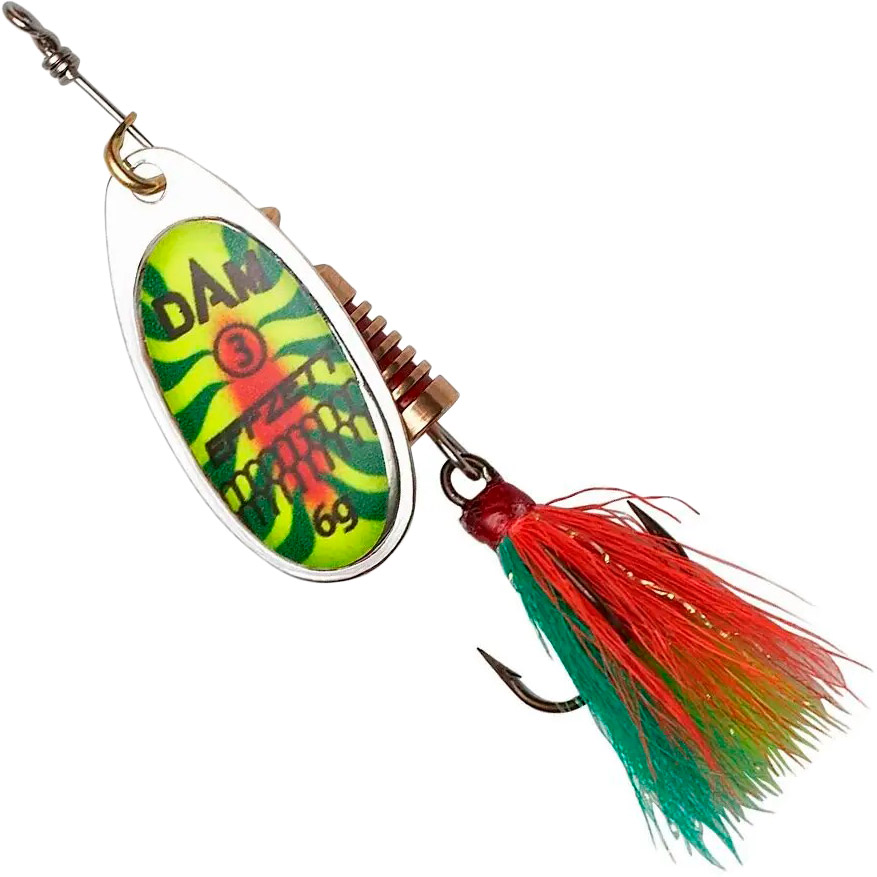 

Блесна-вертушка DAM Effzett Standard Dressed Spinner с бородкой 12 г Fire Shark, Блешня-обертова Effzett Standard