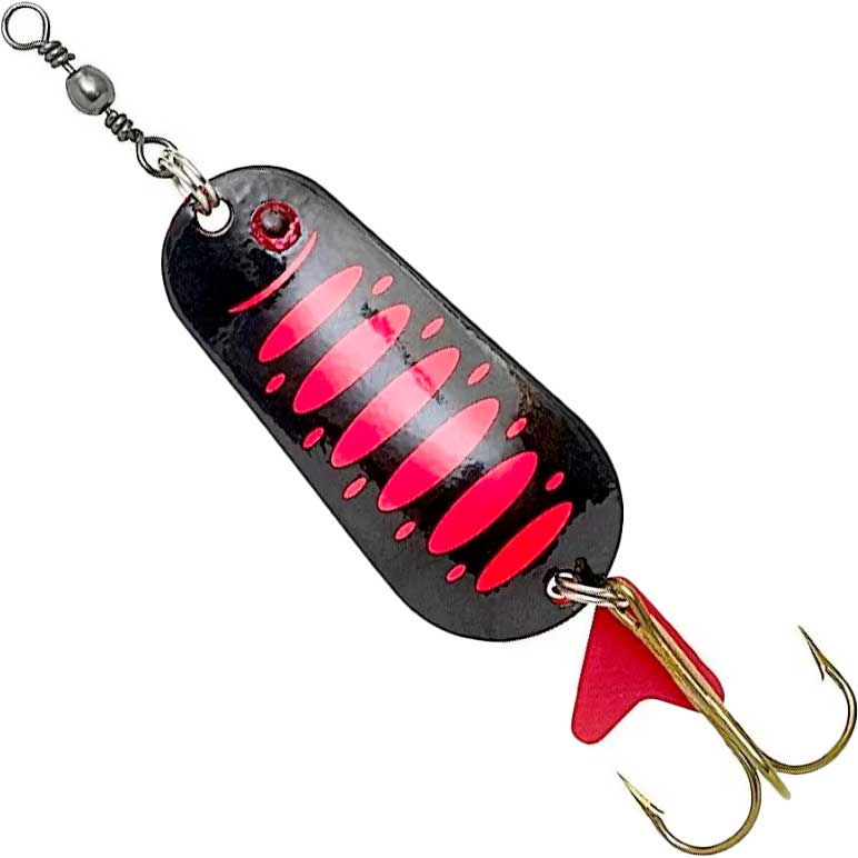 

Блесна-колебалка DAM Effzett Standart 30 гр 6.5 см (fluo red/black UV), Блешня-коливалка Effzett Standard