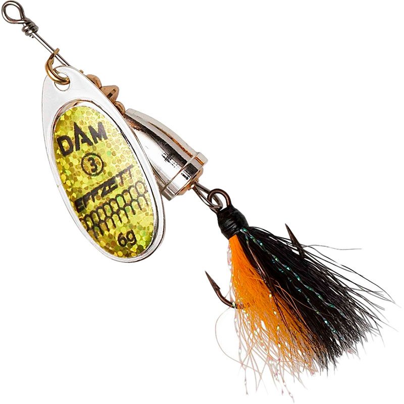 

Блесна-вертушка DAM Effzett Executor Dressed Spinner с бородкой 11 г Reflex Gold (60523), Блешня-обертова Effzett Executor