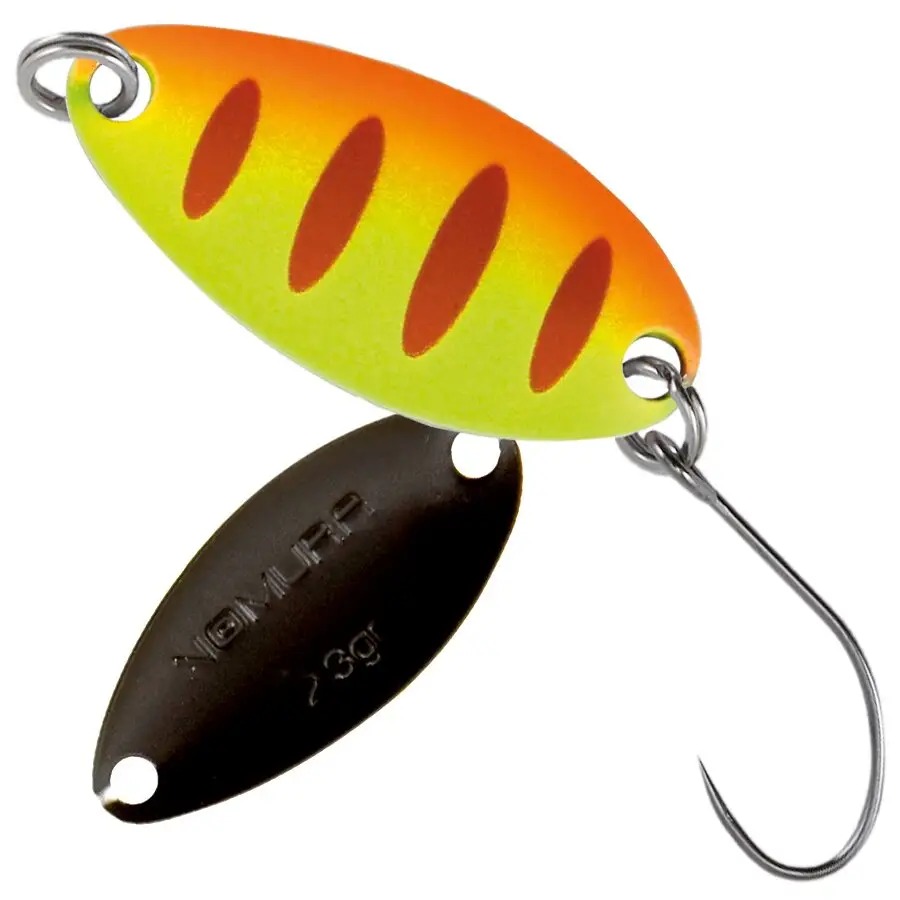

Блесна-колебалка NOMURA Isei Sue Spoon 2.3 г Yellow Orange Red Stripes (NM46270323), Блешня-коливалка Isei Sue Spoon