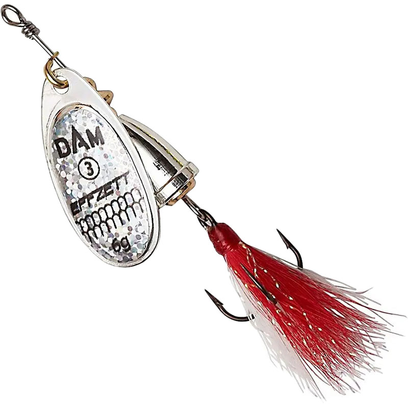 

Блесна-вертушка DAM Effzett Executor Dressed Spinner с бородкой 11 г Reflex Silver (60522), Блешня-обертова Effzett Executor