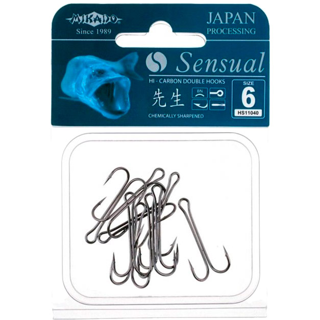 

Крючок Mikado Sensual Double Hook №3/0 5 шт Black Nickel (699730253), Гачок-двійник Sensual Double Hook №3/0