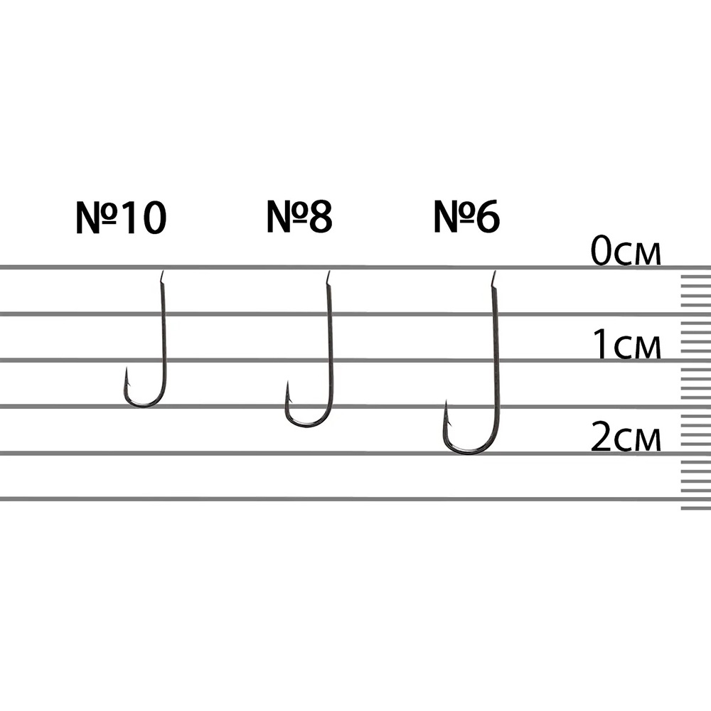 Набір гачків BRAIN Champion Long #6 10 шт (1858.54.65) Головка лопатка