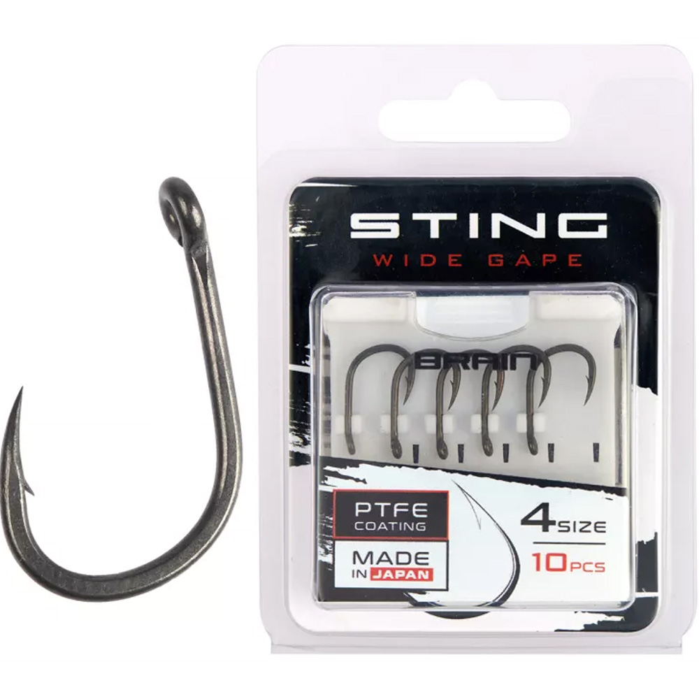 Набір гачків BRAIN Sting Classic Wide Gape #4 10 шт (1858.80.50) Номер гачка 4