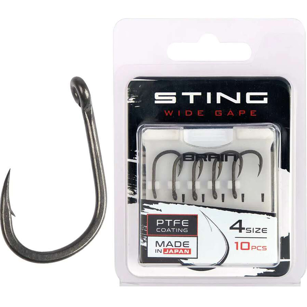 Набір гачків BRAIN Sting Classic Wide Gape #6 10 шт (1858.80.51) Номер гачка 6