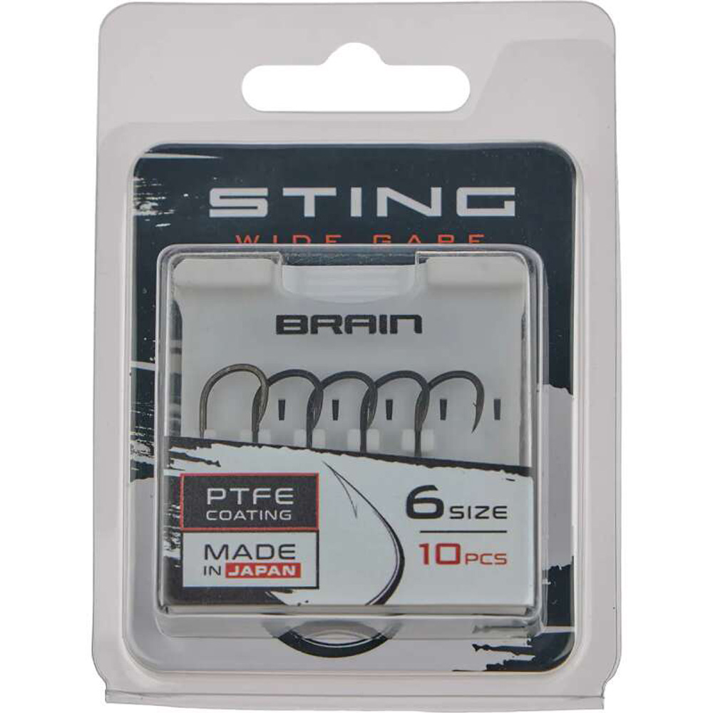 Набір гачків BRAIN Sting Classic Wide Gape #6 10 шт (1858.80.51) Головка вушко