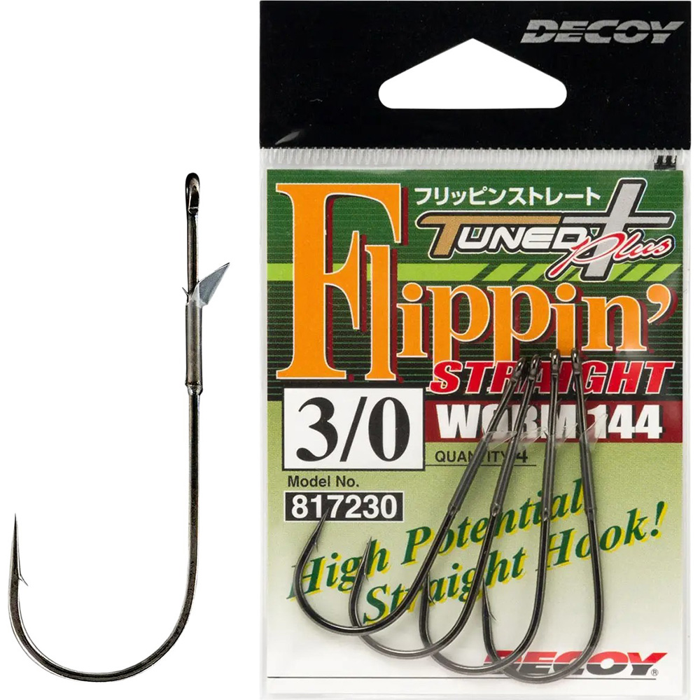 Крючок DECOY Worm144 Flippin Straight #3/0 4 шт (4989540817230)
