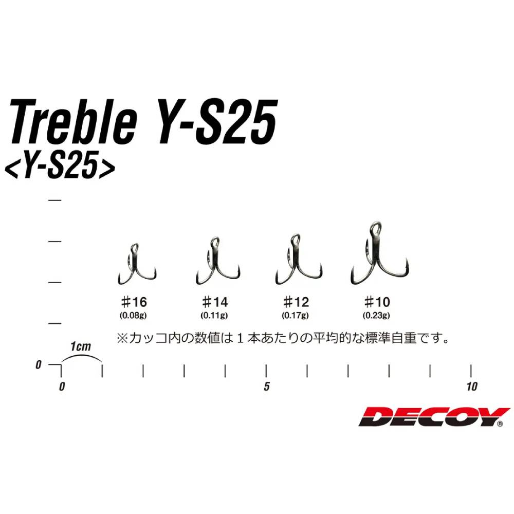 Набір гачків DECOY Y-S25 Treble 10 8 шт (4989540407301) Головка вушко