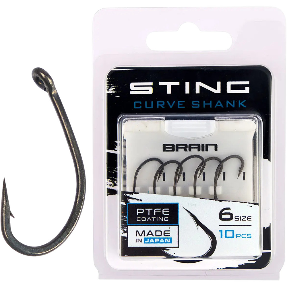 Набор крючков BRAIN Sting Curve Shank #6 10 шт (1858.80.71)