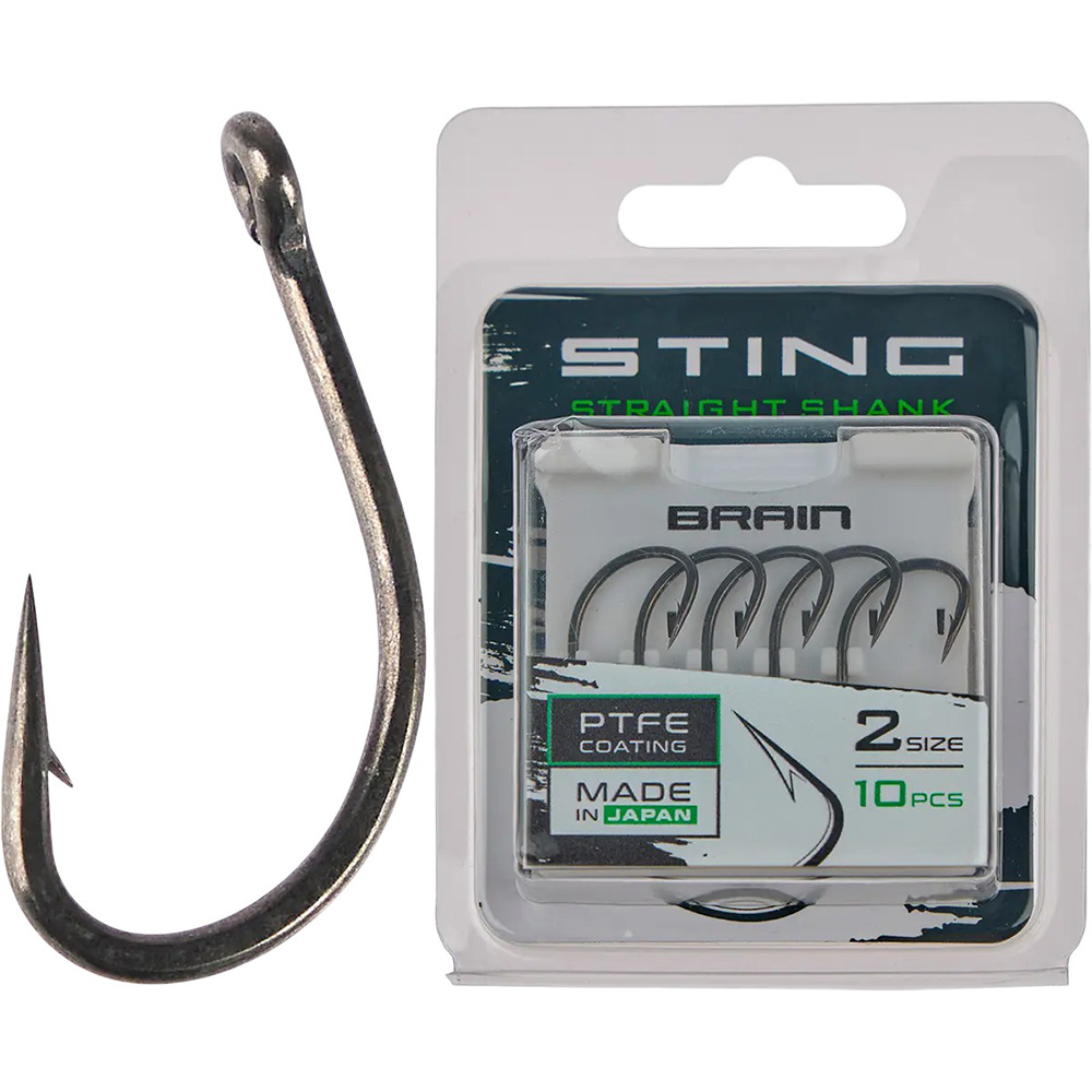 Набір гачків BRAIN Sting Straight Shank #2 10 шт (1858.80.69)