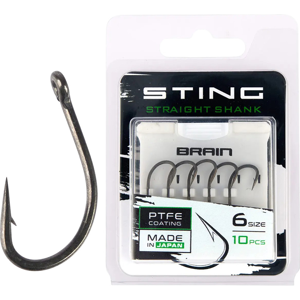 Набір гачків BRAIN Sting Straight Shank #6 10 шт (1858.80.67)