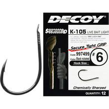 Набір гачків DECOY K-105 Live bait light 08 12 шт (4989540997475)