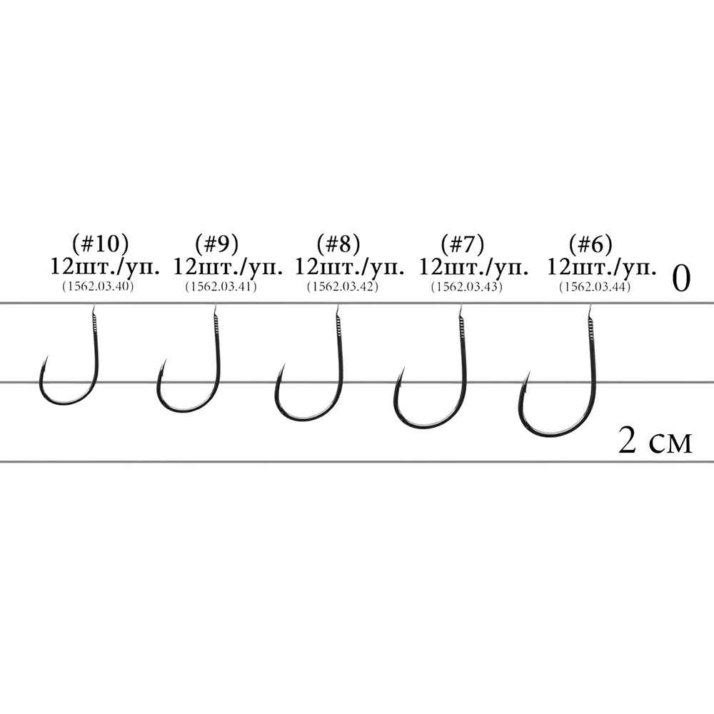 Набір гачків DECOY K-105 Live bait light 08 12 шт (4989540997475) Головка лопатка