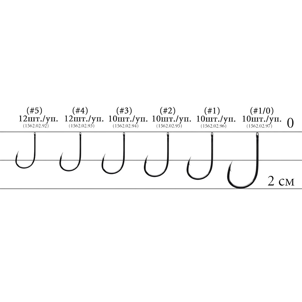 Набор крючков DECOY KR-21 04 12 шт Black Nickeled (4989540994665) Головка ушко